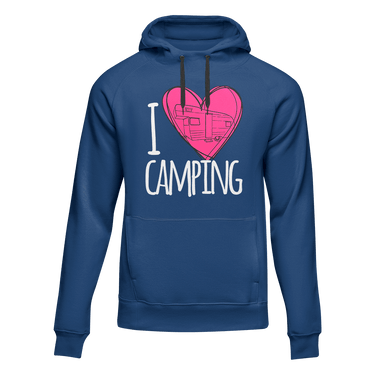 I Love Camping Adult Fleece Hooded Sweatshirt